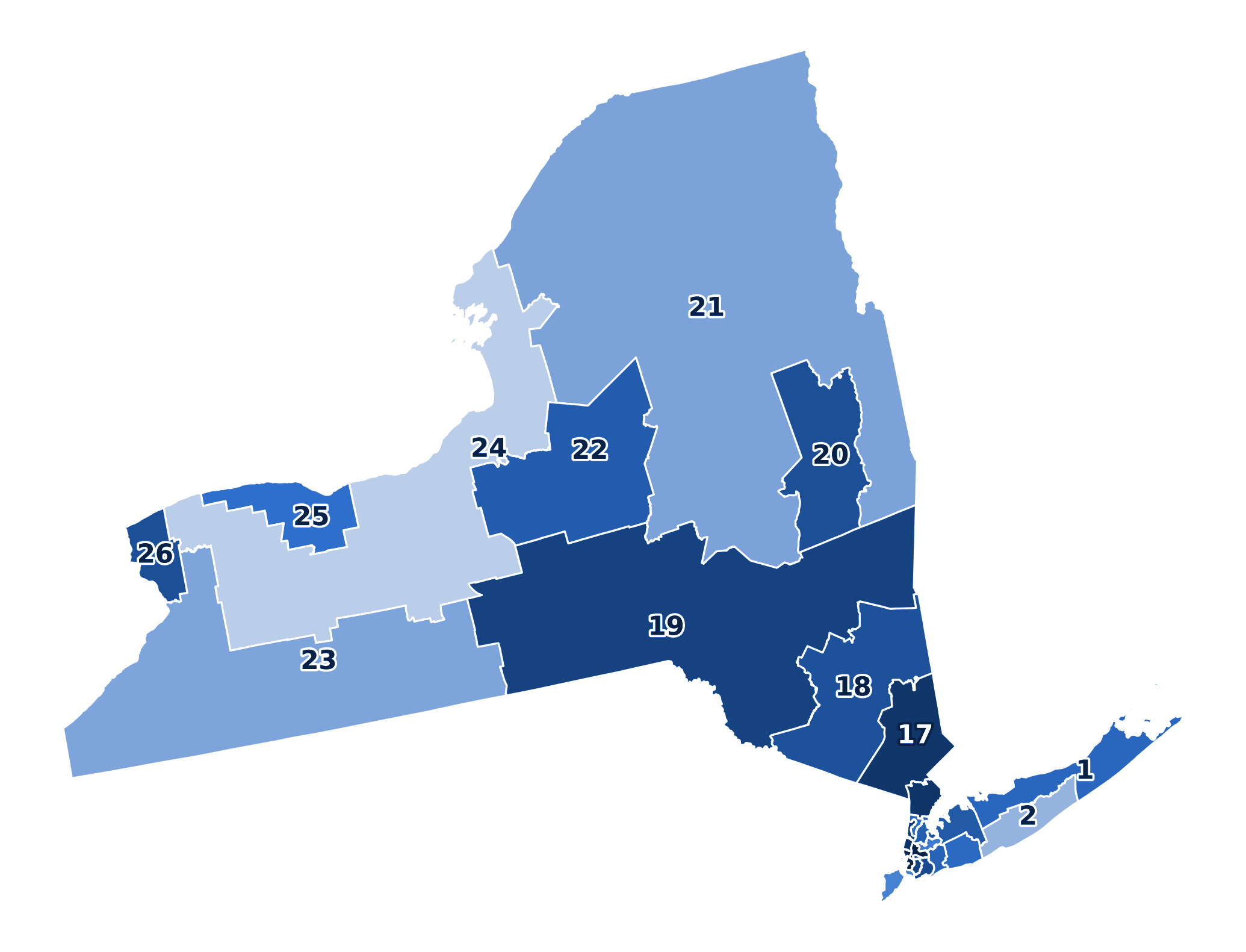 NY state congressional spend map